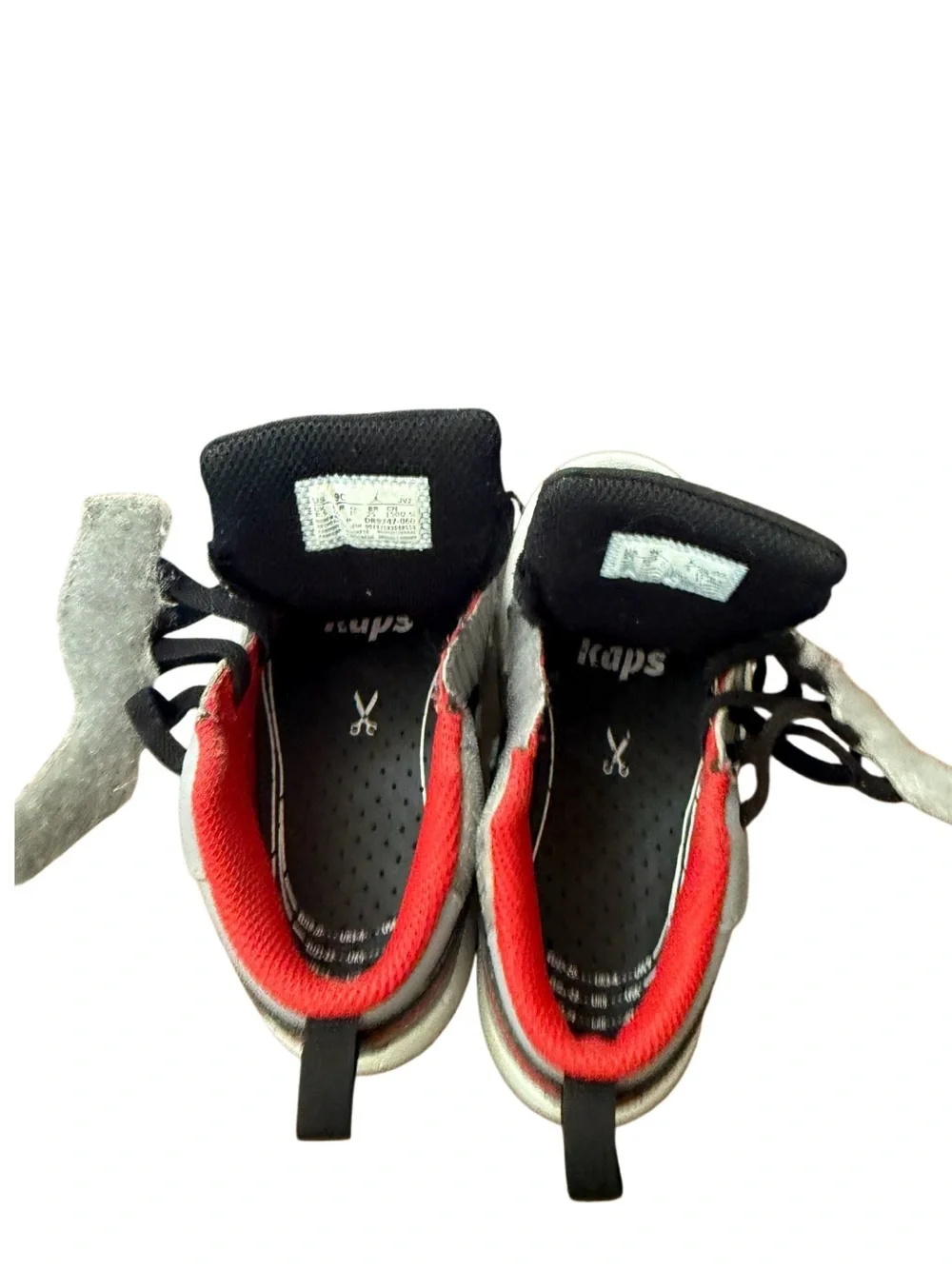 Air Jordan 1 Low Flyer Kids Sneakers in Black/Cement & Red-Size 9C